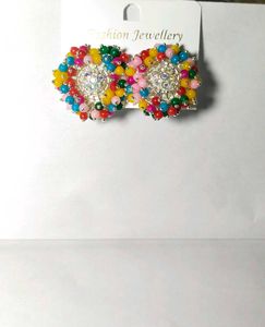 Colorful Beaded Statement Earrings