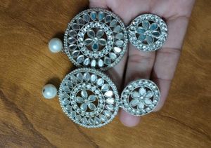 Silver Tone Statement Earrings