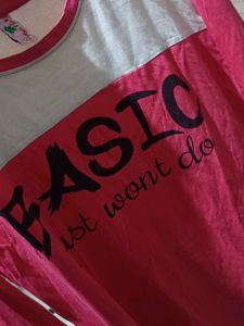 Pink &amp; White &#34;Basic&#34; Long Sleeve Top