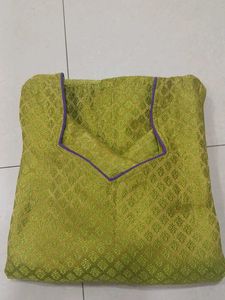 Brocade Silk Olive Green Bright Kurti