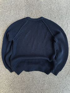 Navy Blue Knit Pullover Sweater