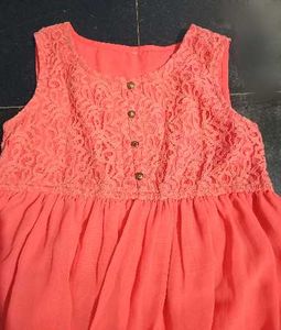 Coral Sleeveless Dress