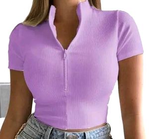 Lavender Zipper Top