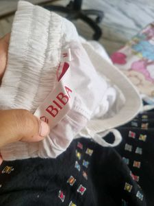 Biba Chikankari Pallazo - White Cotton