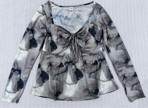 Tie-Front Long Sleeve Top