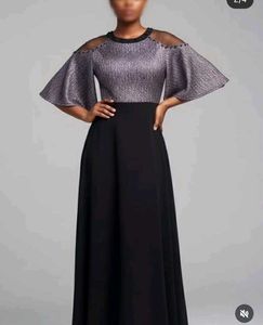 Elegant Black &amp; Gold Maxi Dress