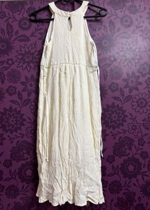 Haltered Sleeveless Off White Dress