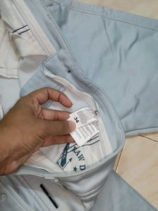 Light Blue Casual Pants And White Shirt