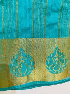 Green Colour Fancy Saaree With Blouse
