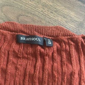 Rust Ribbed Knit Bodycon Dress