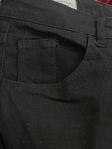 Black High Waisted Ripped Wide-leg Denim Jeans