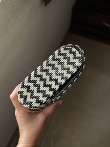 Houndstooth Party Clutch with Sling Chain