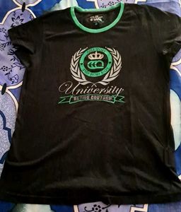 Black Tee With Sequence