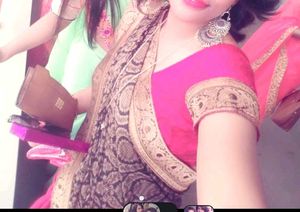 Red Pink &amp; Black Saree with blouse