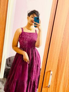 deep plum strappy dress