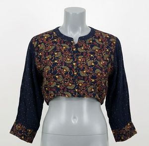 Floral Print Blouse (front open)
