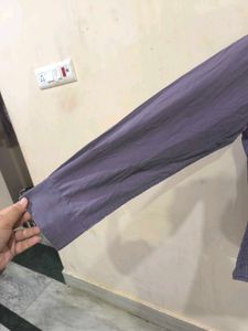 Purple Shirt With White Straps From Van Heusen.