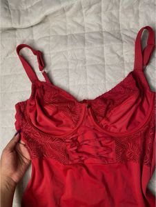 Red Corset Streacbl Bodysuit
