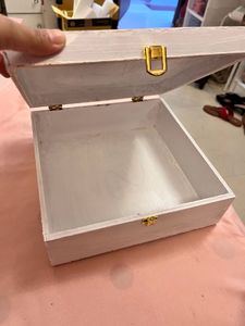 Rustic White Wooden Storage Box