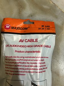 Aux Jack To 3 Rca Male Cable 1.5 Mtr