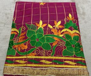 Rani Colourful Thread Work Contrasted Duppta Green