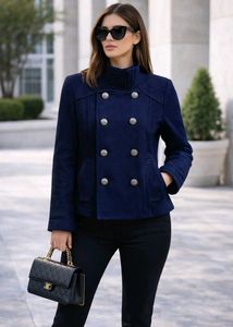 🇳🇿💫🎀Navy Short Peacoat - Stylish & Chic