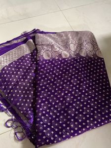 Purple Chiffon Banarasi Saree