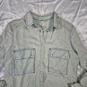 Denim Shirt High Low