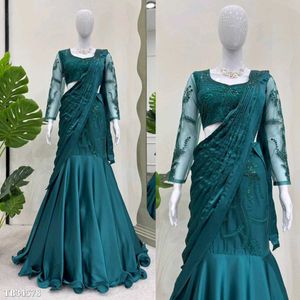 Green Lehenga Saree