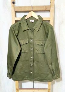 Boho Embroidered Olive Jacket size-38-40