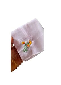 Sunflower Hand Embroidery Pure Cotton Kerchief New