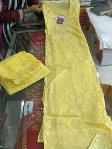 Yellow Embroidered Kurta Set