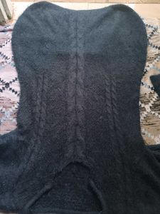 Cozy Black Knit Sweater Dress