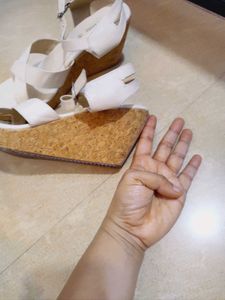 Marc Loire  White Wedge Sandals Brand New Never Us