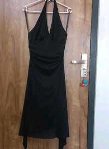 Elegant Black Halter Dress