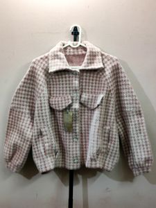 Imported women&#39;s houndstooth tweed jacket/sweater