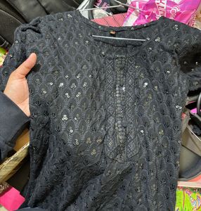 Black Embellished Kurti & Plazzo
