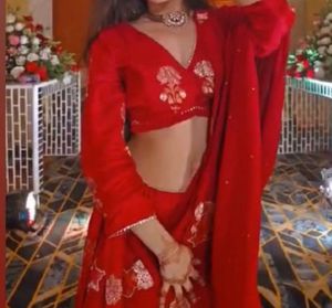 Red Embroidered Lehenga Choli Set