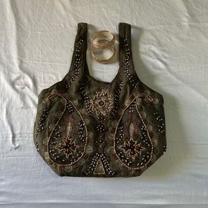 Vintage Beaded Embroidery Bag