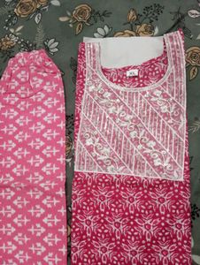 Pink Kurta Set With Dupatta