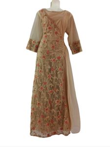 ✨ Elegant Beige Embroidered Dress – Limited Stock!