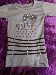 Women&#39;s Grey Designer Fitted Top