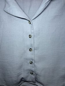 Blue Crop Shirt