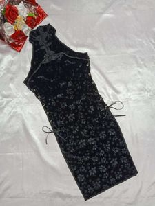 🖤Black Knee Length Cheongsam 🖤