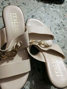 Italian Shoemakers Beige Mules, Italy, Size -5