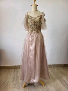 Cold Shoulder Net Gown
