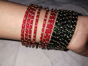 Colorful Bangle Set 7 pink &amp; 7green