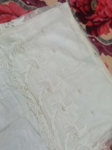 Elegant White Embroidered Skirt