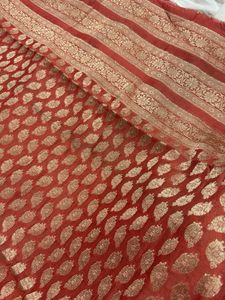 Elegant banarasi orange fabric