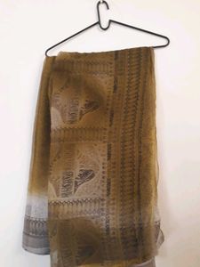Brown Lightweight Georgette Saree For Daily Use